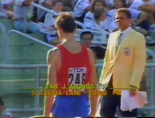 1987 Mundial Roma R E 400 m vallas Pepillo Alonso Valero